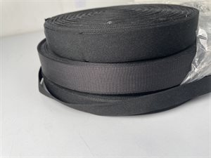 Grosgrain bånd - sort, 25 mm